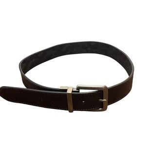 Mens Reversible Faux Leather Belt Size 32 Brown Camo GE33100081444